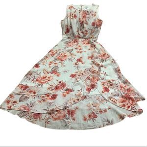 Alexa B Nites sheer  floral sleeveless maxi dress size 10